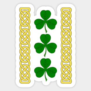 Shamrock Trio and Knotwork Bands Sticker